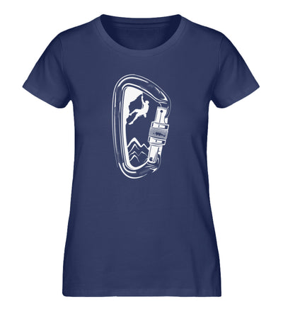 Bergsteigen - Damen Organic T-Shirt klettern Navyblau