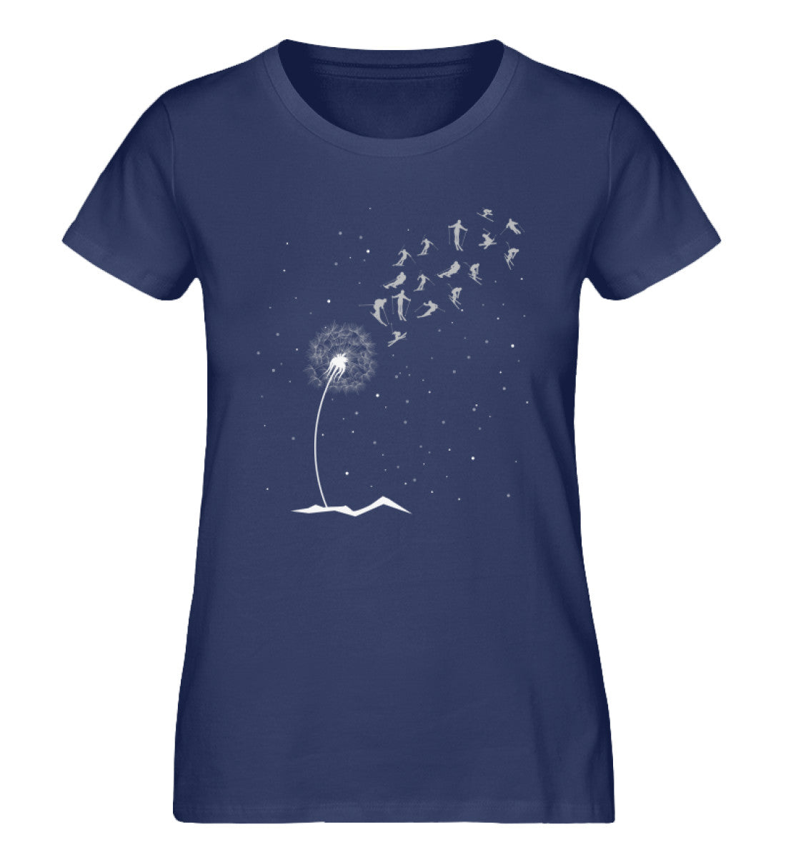 Ski Pusteblume - Damen Organic T-Shirt ' ski Navyblau