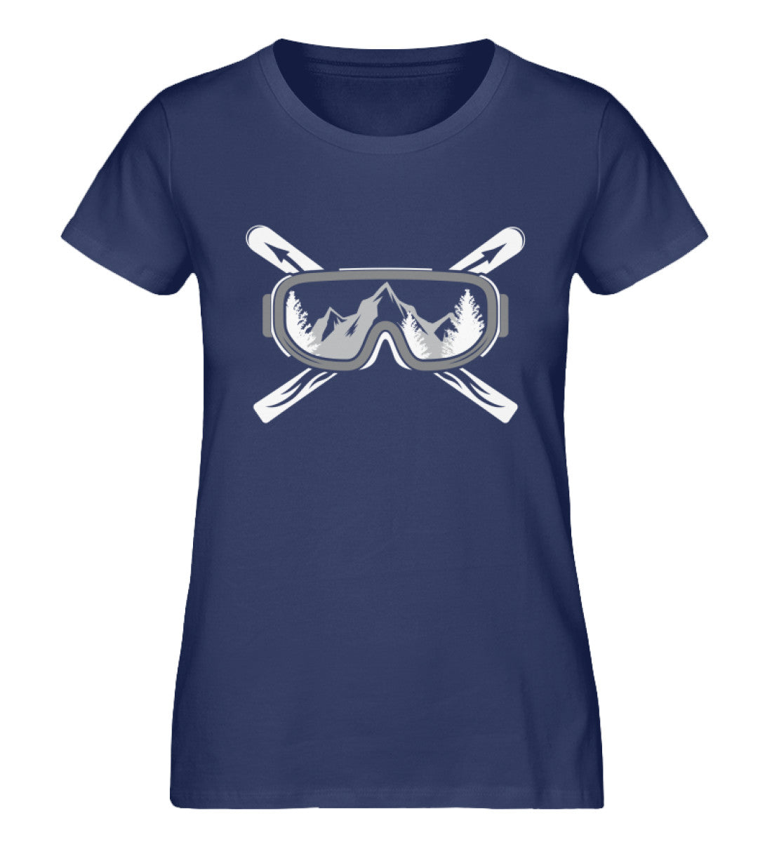 Mountain Skier - Damen Organic T-Shirt ski Navyblau