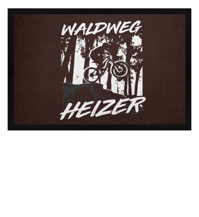 Waldweg Heizer - (F.W) - Fußmatte mit Gummirand fahrrad wandern Braun