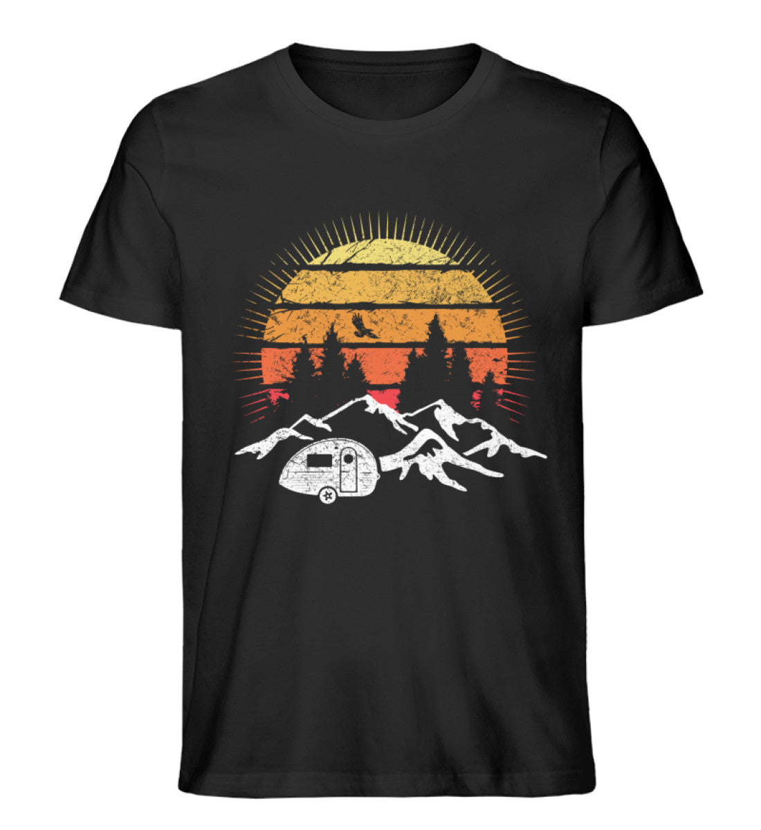 Camping Sonne Vintage - Herren Organic T-Shirt camping Schwarz