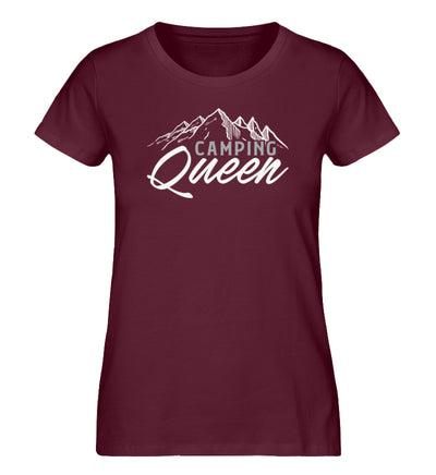 Camping Queen - Damen Premium Organic T-Shirt camping Weinrot