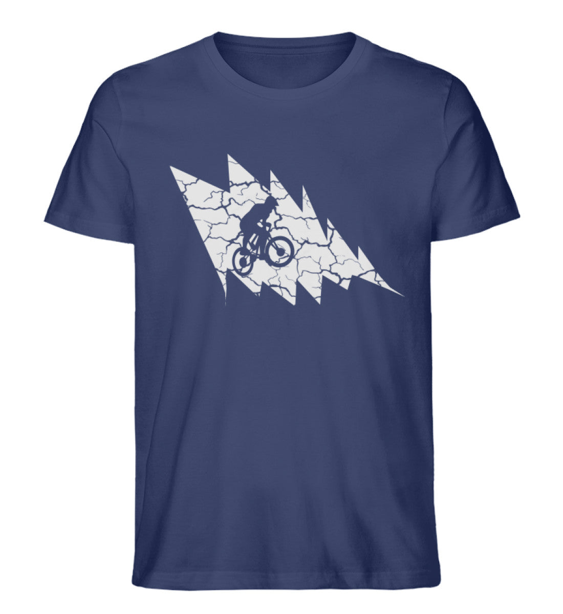 Bikomaniac - Herren Organic T-Shirt fahrrad mountainbike Navyblau