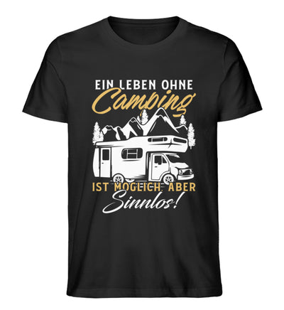 Camping ist Leben - Herren Premium Organic T-Shirt camping Schwarz
