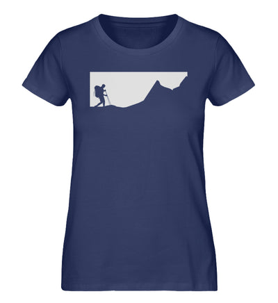 Bergwanderer - Damen Organic T-Shirt wandern Navyblau