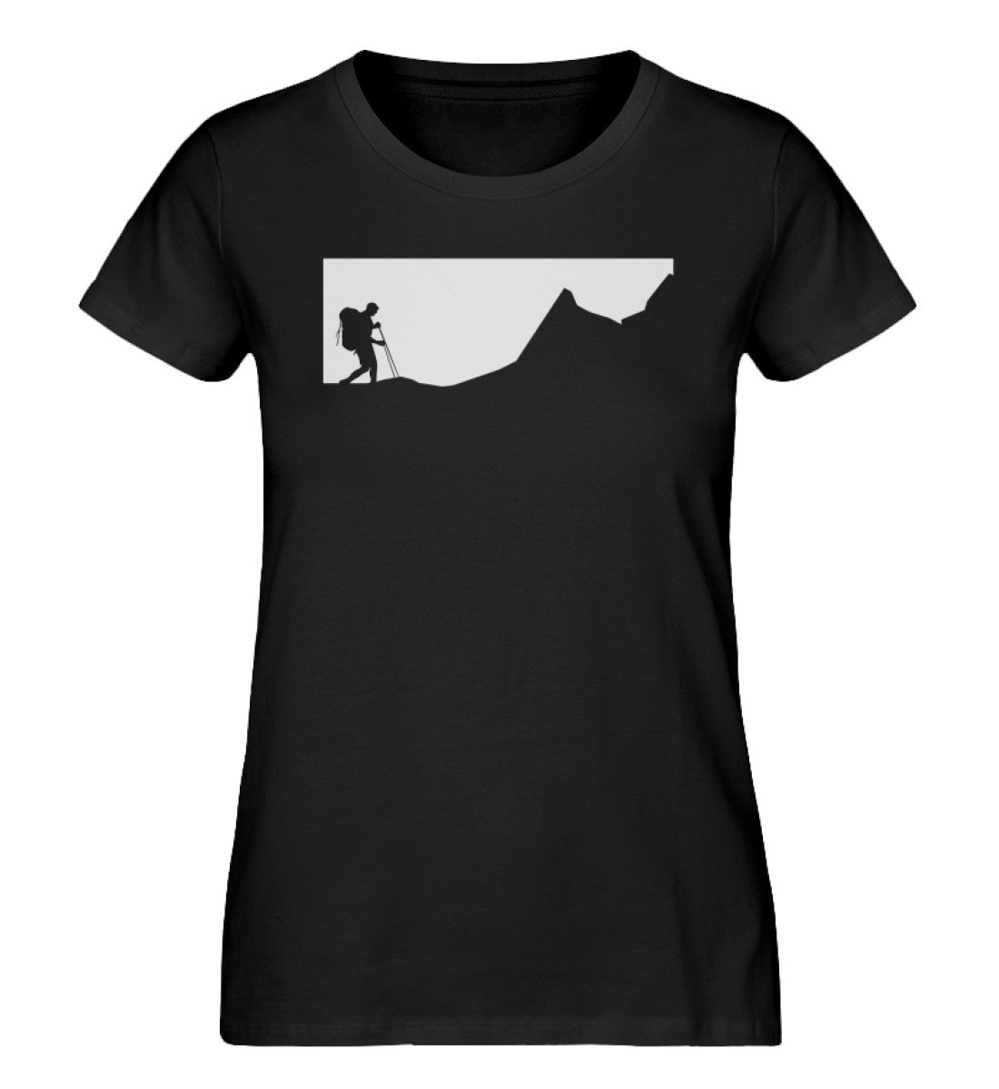 Bergwanderer - Damen Organic T-Shirt wandern Schwarz