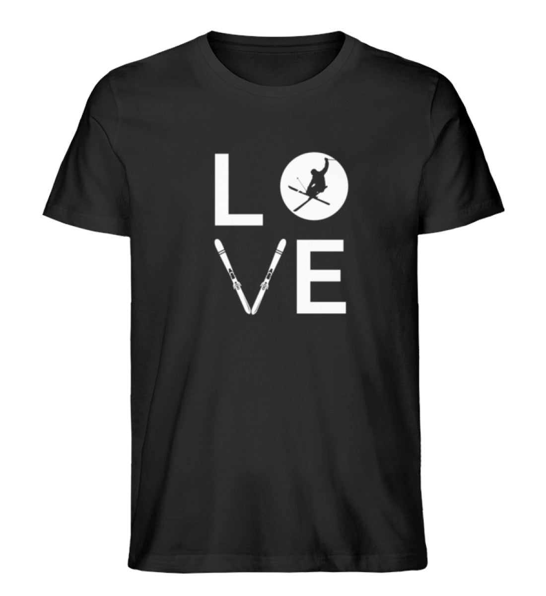 LOVE - Herren Premium Organic T-Shirt ski Schwarz