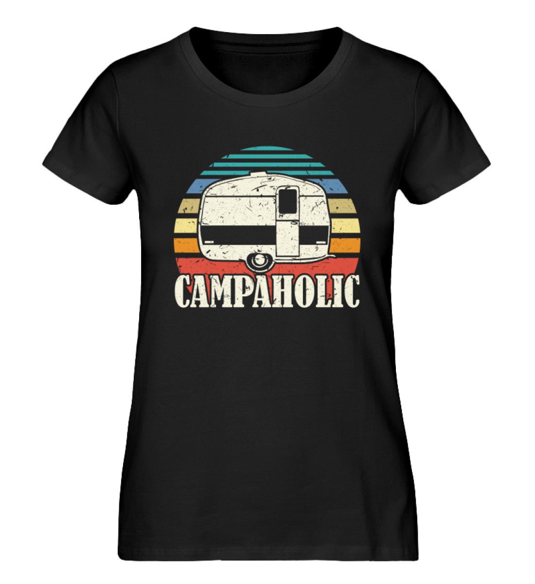Campaholic - Damen Organic T-Shirt camping Schwarz