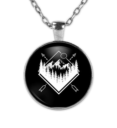 Berglandschaft Geometrisch - Halskette mit Anhänger berge Silber