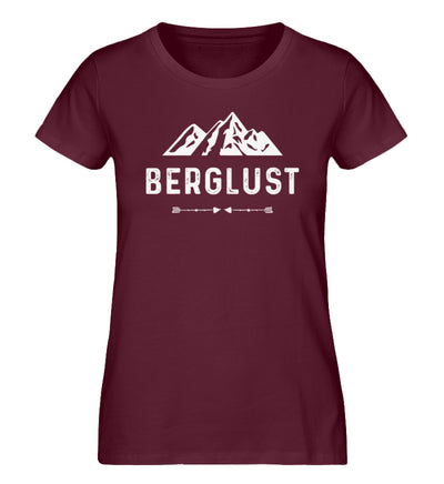 BERGLUST - Damen Premium Organic T-Shirt berge wandern Weinrot