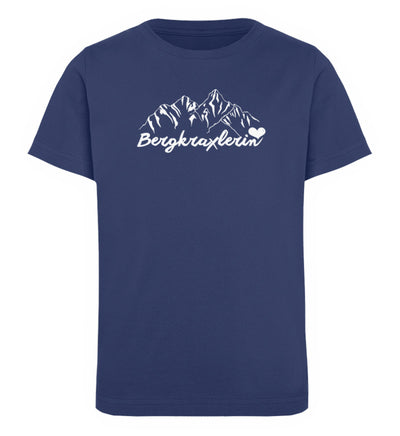 Bergkraxlerin - Kinder Premium Organic T-Shirt berge wandern Navyblau