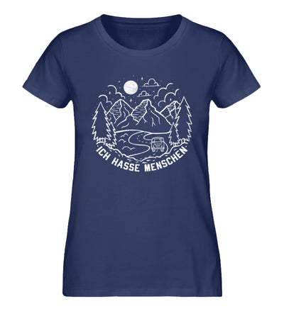 Ich hasse Menschen - Damen Organic T-Shirt camping Navyblau