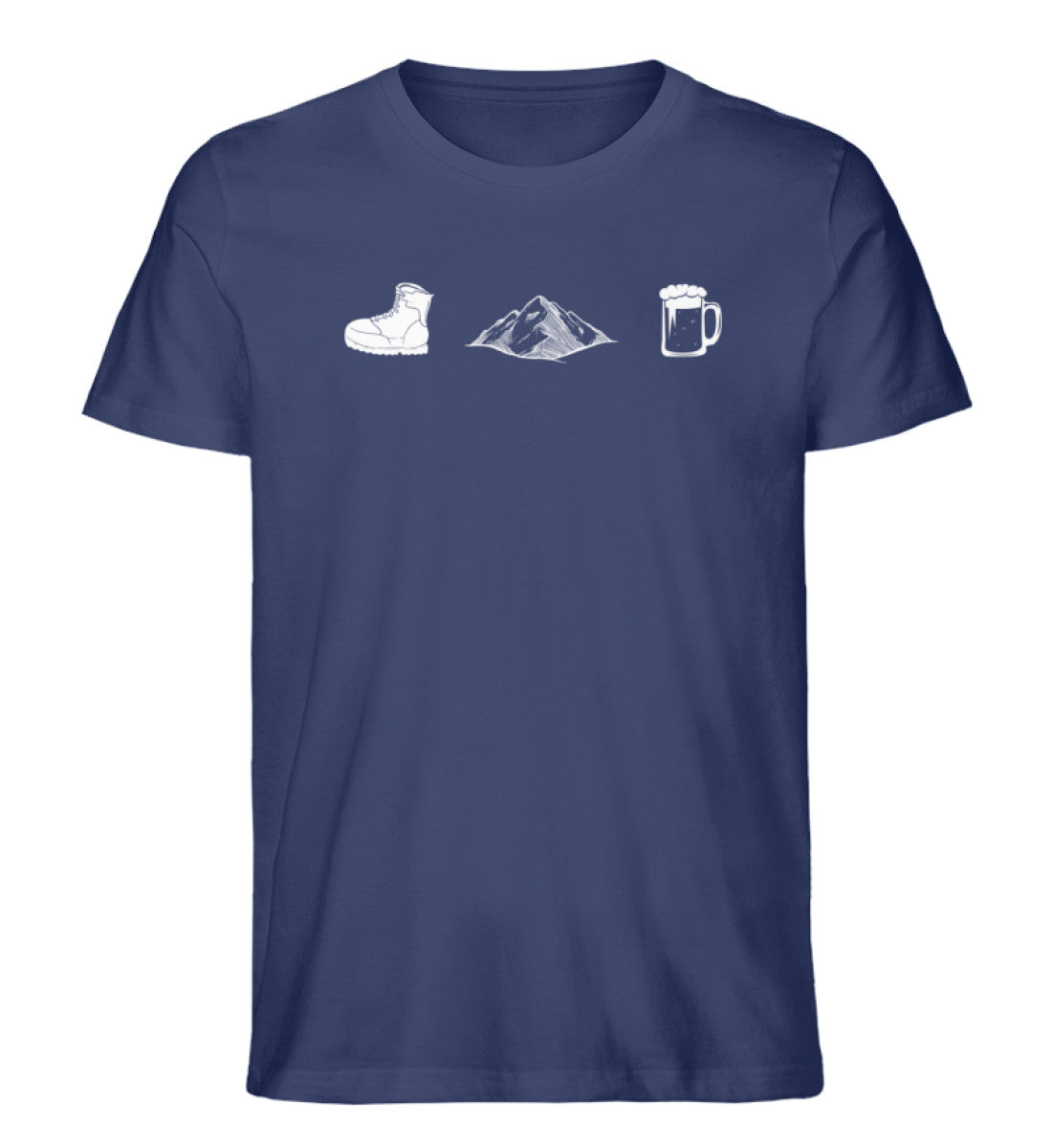 Wandern, Berge, Bier - Herren Organic T-Shirt berge wandern Navyblau