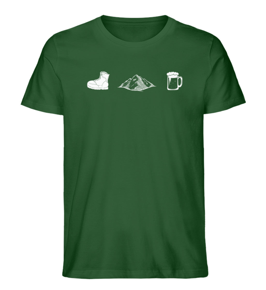 Wandern, Berge, Bier - Herren Organic T-Shirt berge wandern Dunkelgrün