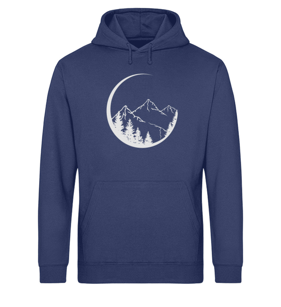 Berge und Mondsichel - Unisex Organic Hoodie' berge Navyblau