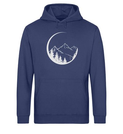 Berge und Mondsichel - Unisex Organic Hoodie' berge Navyblau