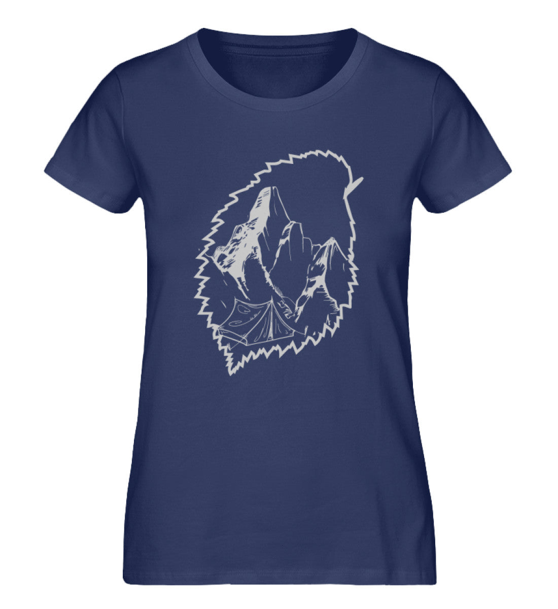 Campingblatt - Damen Organic T-Shirt camping Navyblau