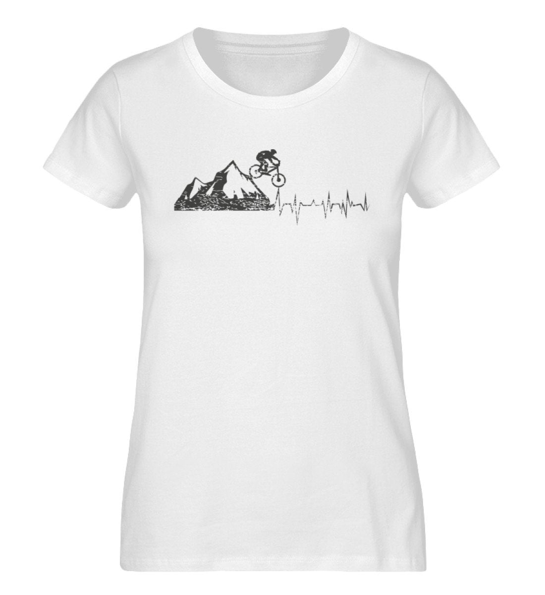 Herzschlag Bergbiker - Damen Organic T-Shirt mountainbike Weiß