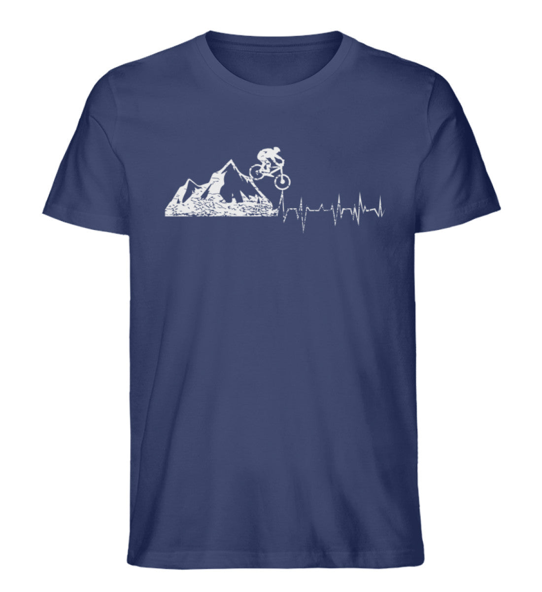 Herzschlag Bergbiker - Herren Organic T-Shirt' mountainbike Navyblau