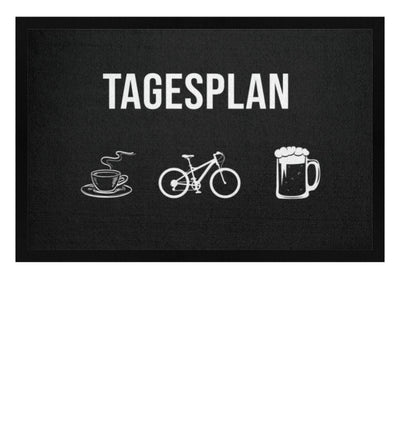 Tagesplan Kaffee, Fahrrad und Bier - Fußmatte mit Gummirand fahrrad mountainbike Schwarz