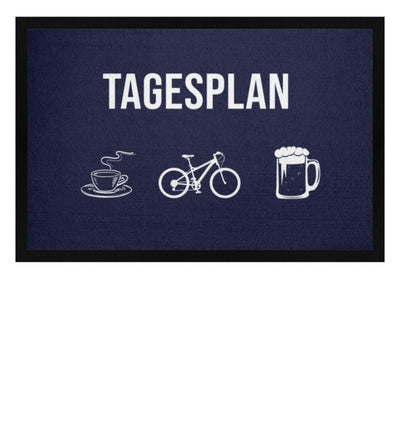 Tagesplan Kaffee, Fahrrad und Bier - Fußmatte mit Gummirand fahrrad mountainbike Navy