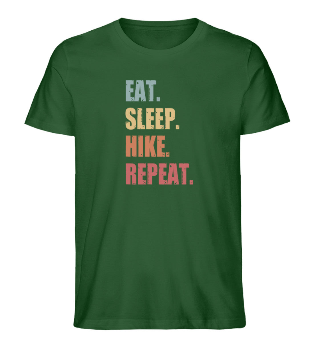Eat Sleep Hike Repeat - Herren Organic T-Shirt wandern Dunkelgrün