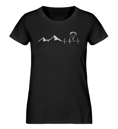 Herzschlag Paragleiten - Damen Organic T-Shirt berge Schwarz