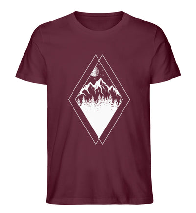 Gebirge - Geometrisch - Herren Premium Organic T-Shirt berge Weinrot