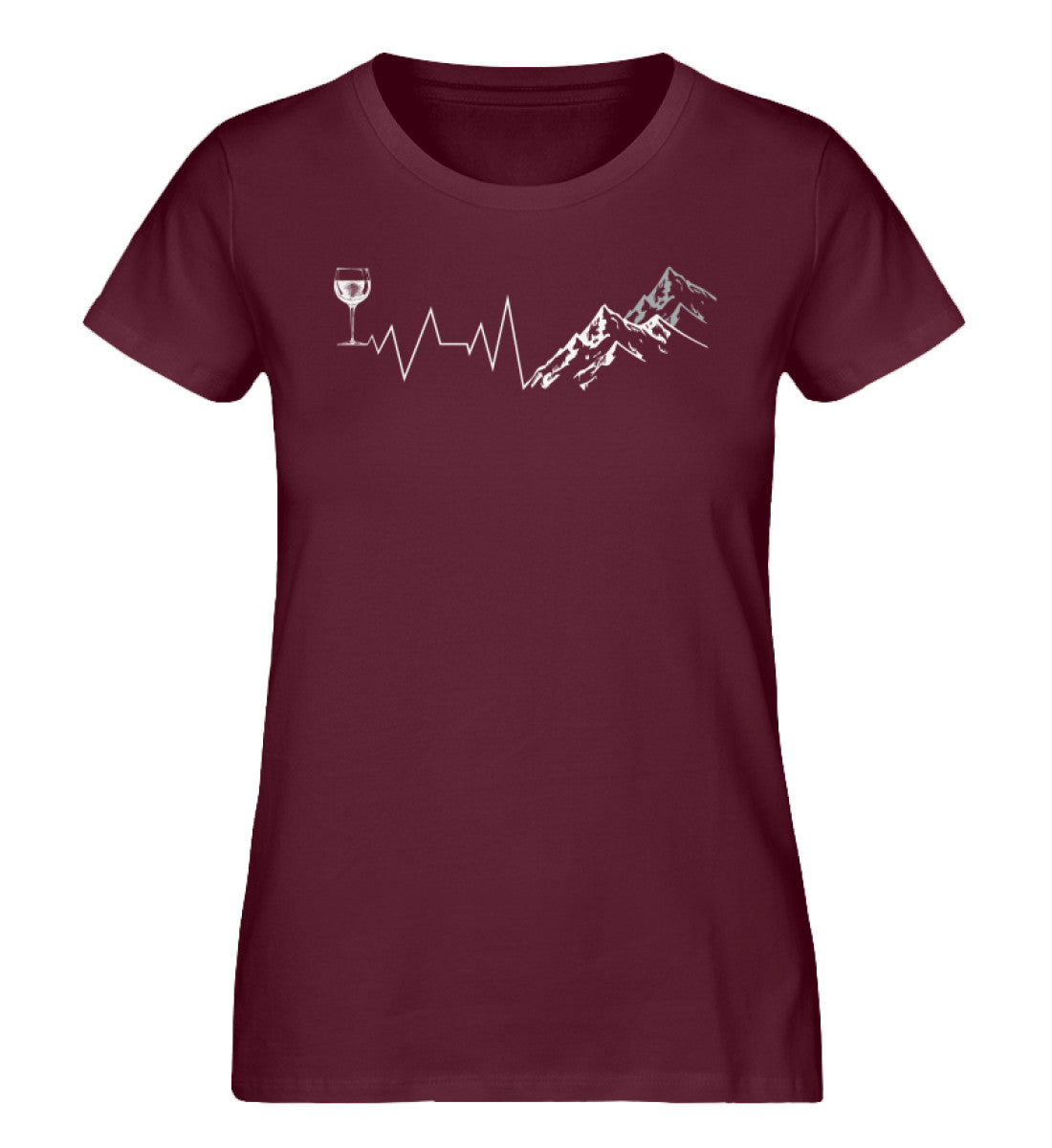 Herzschlag Berge und Wein - Damen Organic T-Shirt' berge wandern Weinrot