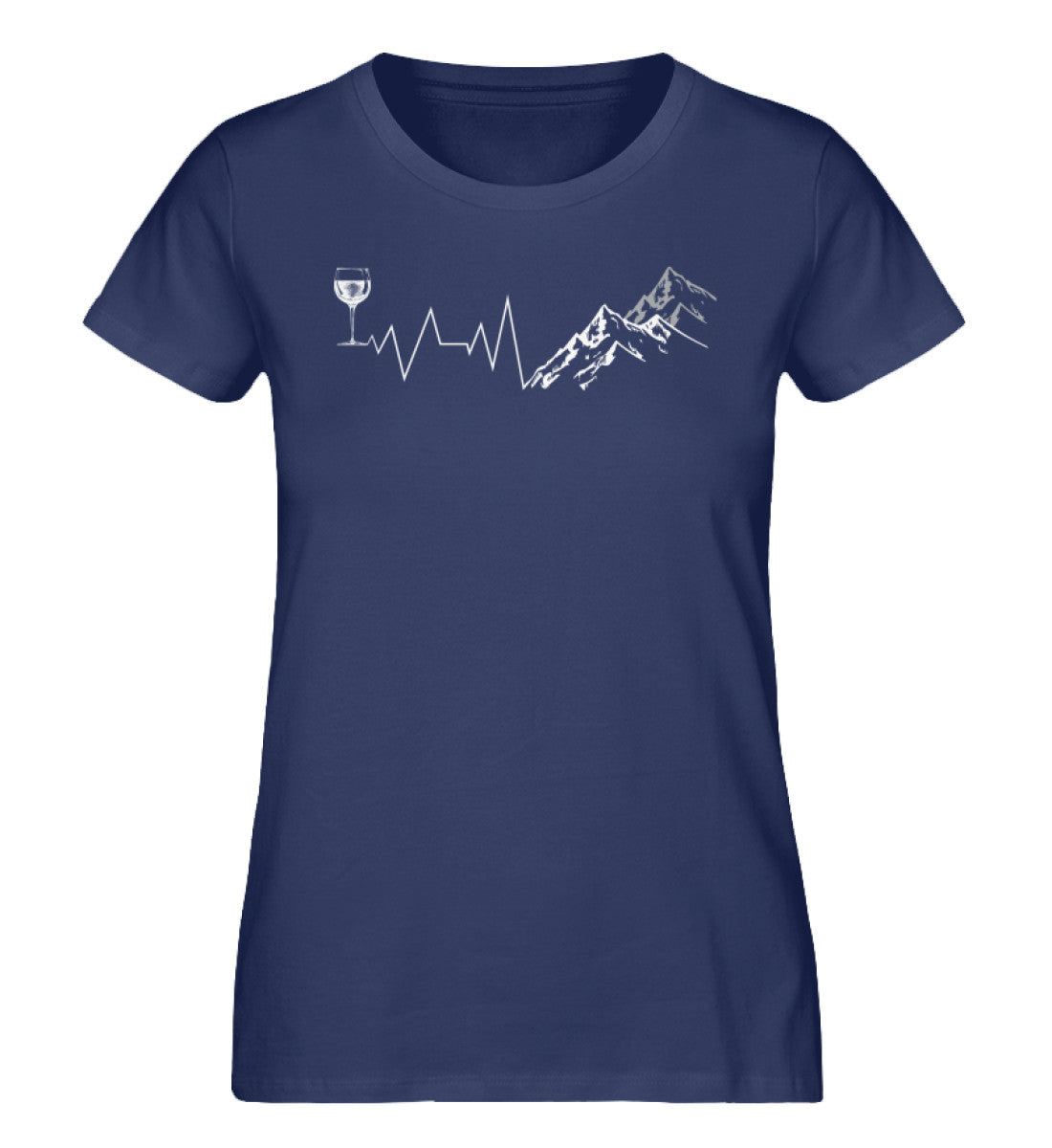Herzschlag Berge und Wein - Damen Organic T-Shirt' berge wandern Navyblau