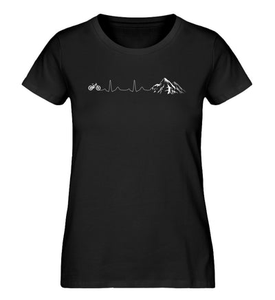 Herzschlag Berge und Bike - Damen Organic T-Shirt mountainbike Schwarz