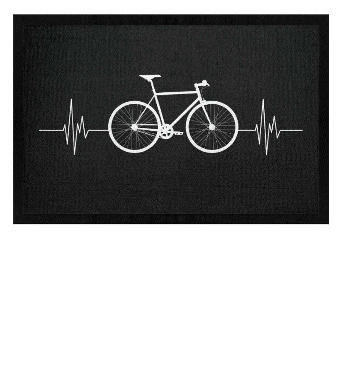Fahrrad Herzschlag - Fußmatte mit Gummirand' fahrrad mountainbike Schwarz