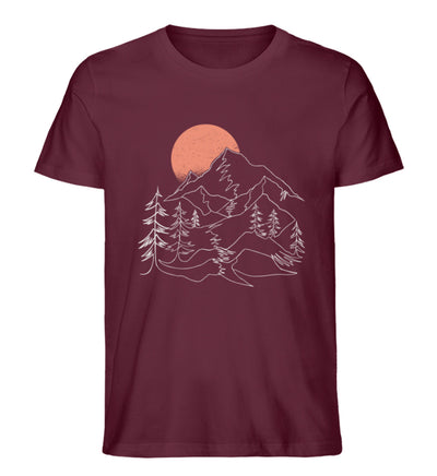 Berglandschaft - Herren Premium Organic T-Shirt berge Weinrot