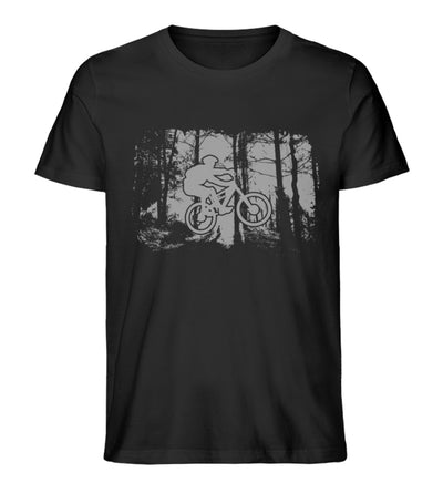 Mountainbiken im Wald - Herren Organic T-Shirt mountainbike Schwarz