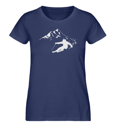 Tiefschnee Skier - Damen Premium Organic T-Shirt Navyblau