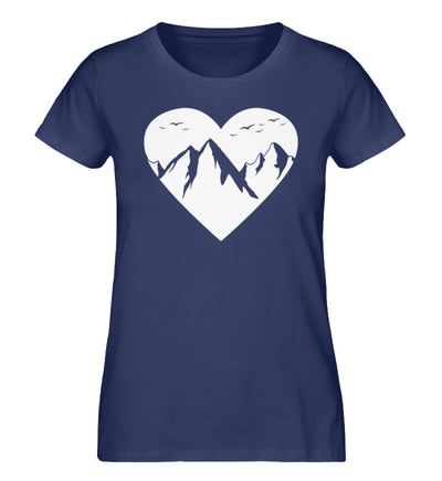 Herz für Berge - Damen Premium Organic T-Shirt berge Navyblau