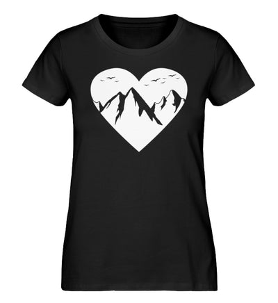 Herz für Berge - Damen Premium Organic T-Shirt berge Schwarz