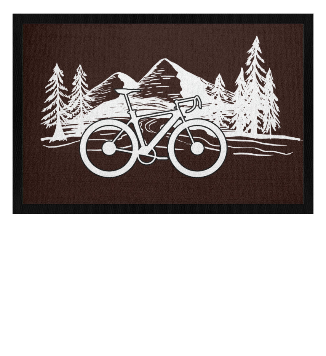 Fahrrad und Berge - Fußmatte mit Gummirand fahrrad mountainbike Braun