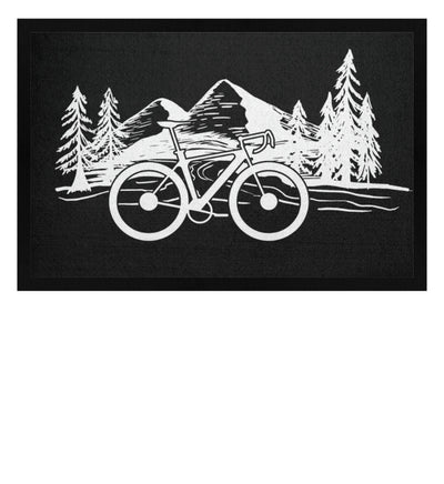 Fahrrad und Berge - Fußmatte mit Gummirand fahrrad mountainbike Schwarz