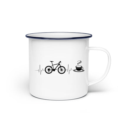 Fahrrad Herzschlag und Kaffee - Emaille Tasse fahrrad