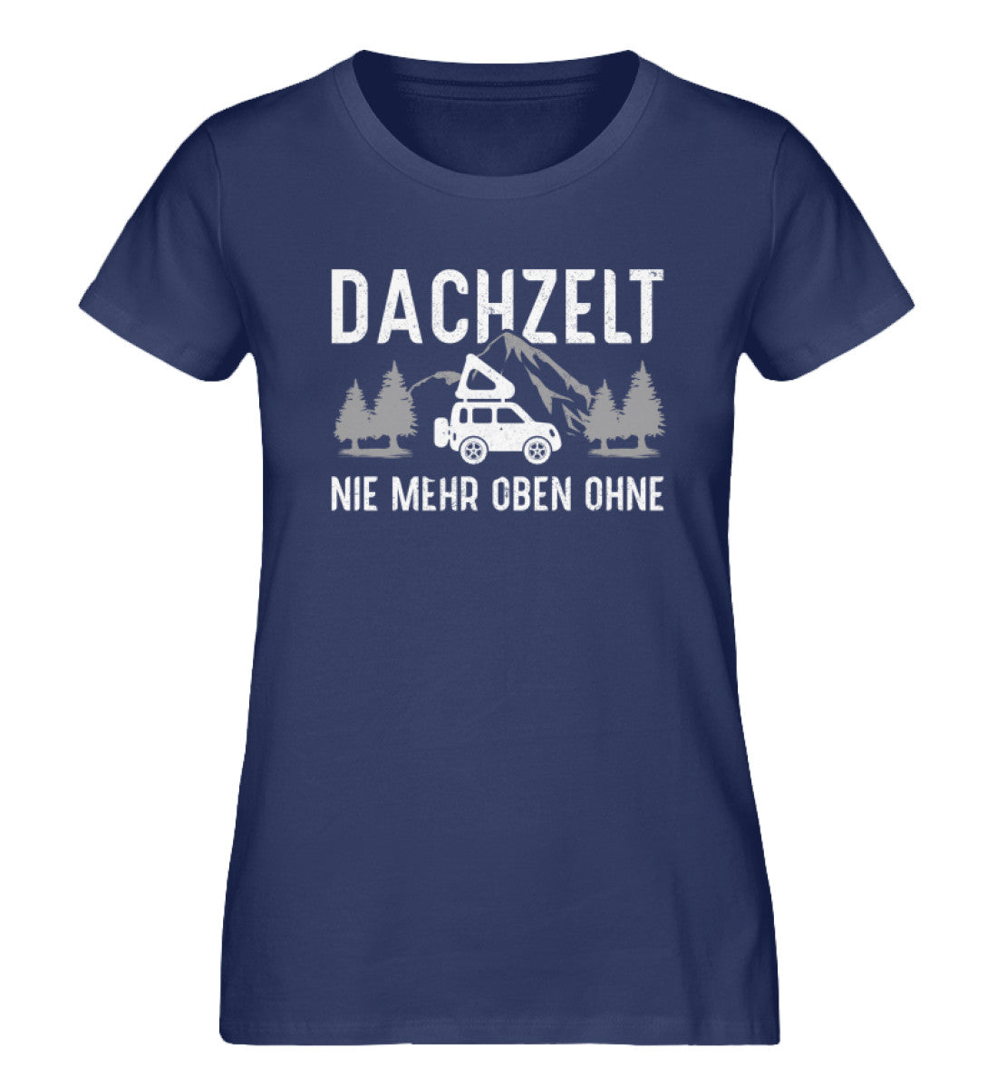 Dachzelt - Damen Organic T-Shirt camping Navyblau