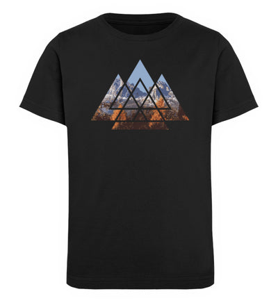 Berge Abstrakt - Kinder Premium Organic T-Shirt berge wandern Schwarz
