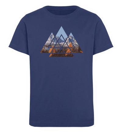 Berge Abstrakt - Kinder Premium Organic T-Shirt berge wandern Navyblau