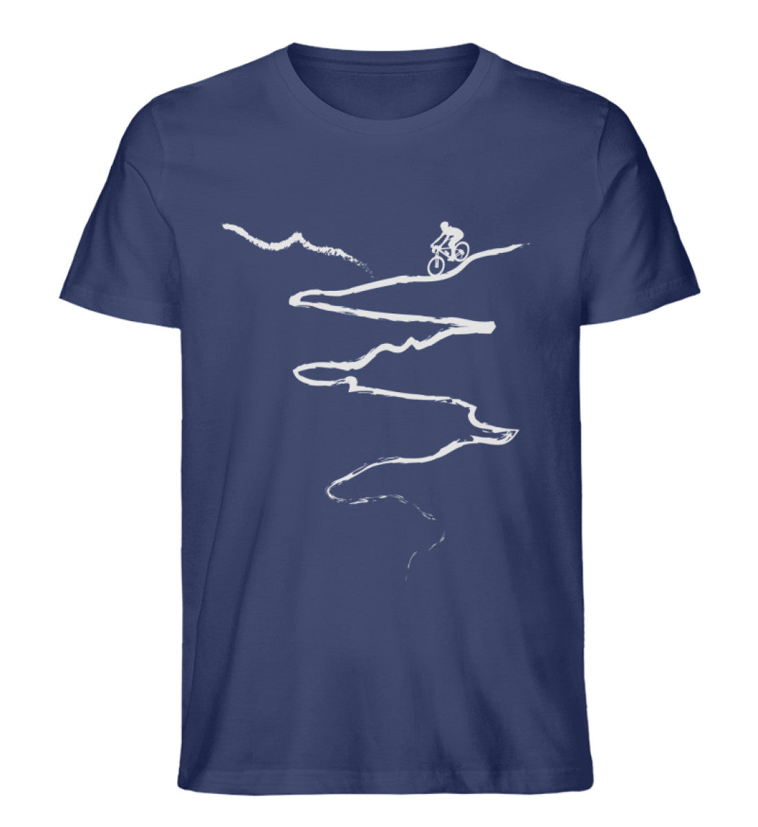 Downhill Mountainbiken - Herren Organic T-Shirt mountainbike Navyblau
