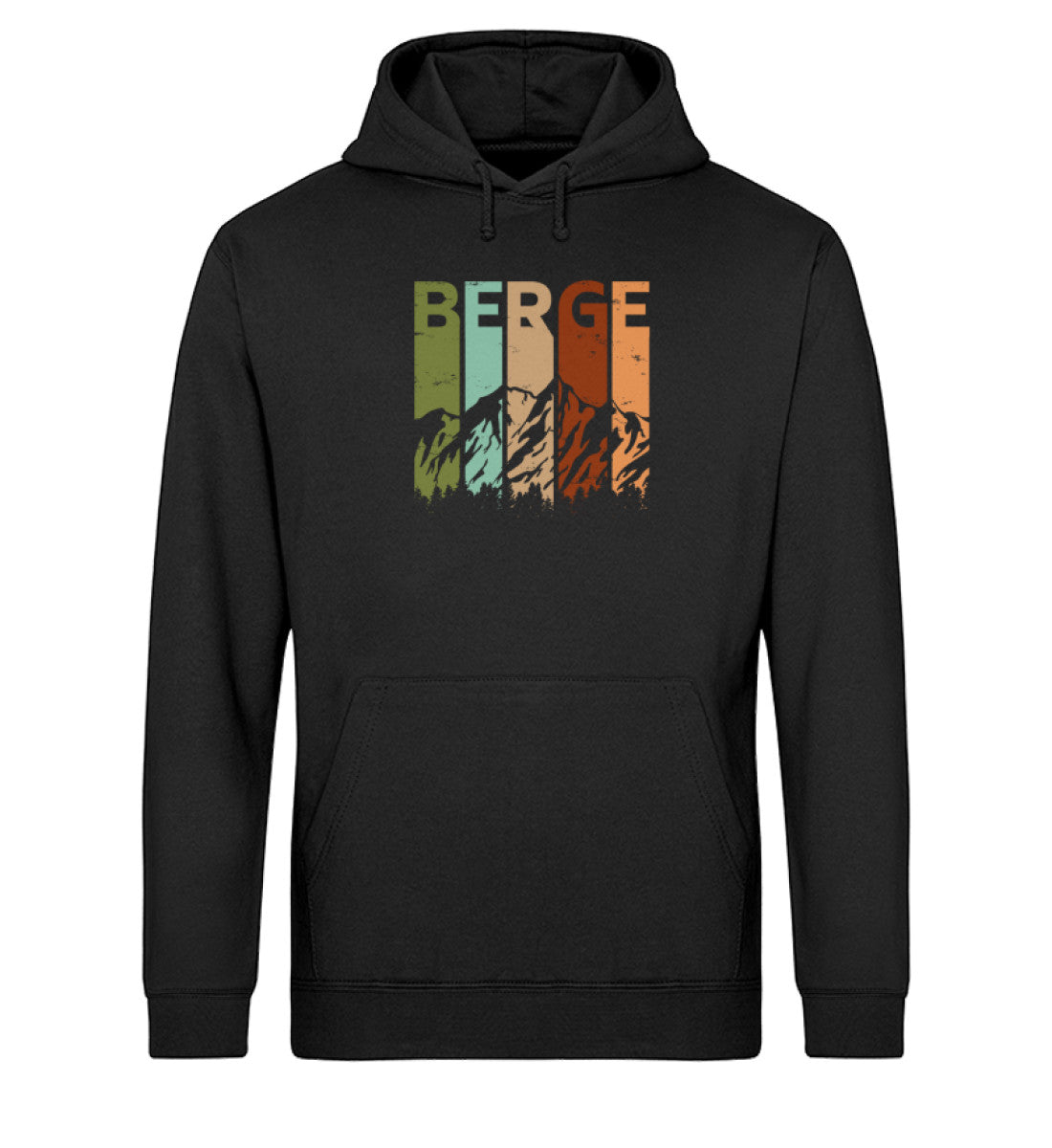 Berge - Vintage - Unisex Organic Hoodie berge Schwarz
