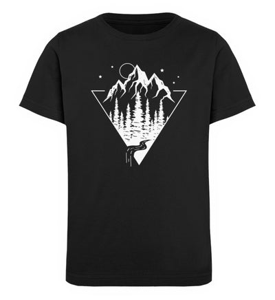 Berge Geometrisch - Kinder Premium Organic T-Shirt berge wandern Schwarz