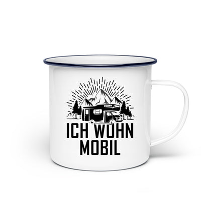 Ich wohn mobil - Emaille Tasse camping