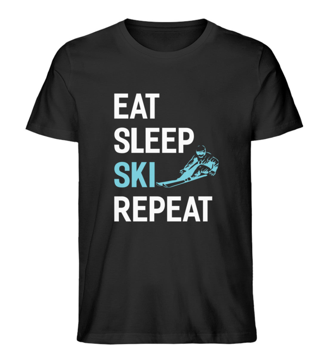 Eat Sleep Ski Repeat - Herren Organic T-Shirt ski Schwarz