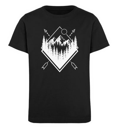 Berglandschaft Geometrisch - Kinder Premium Organic T-Shirt berge Schwarz