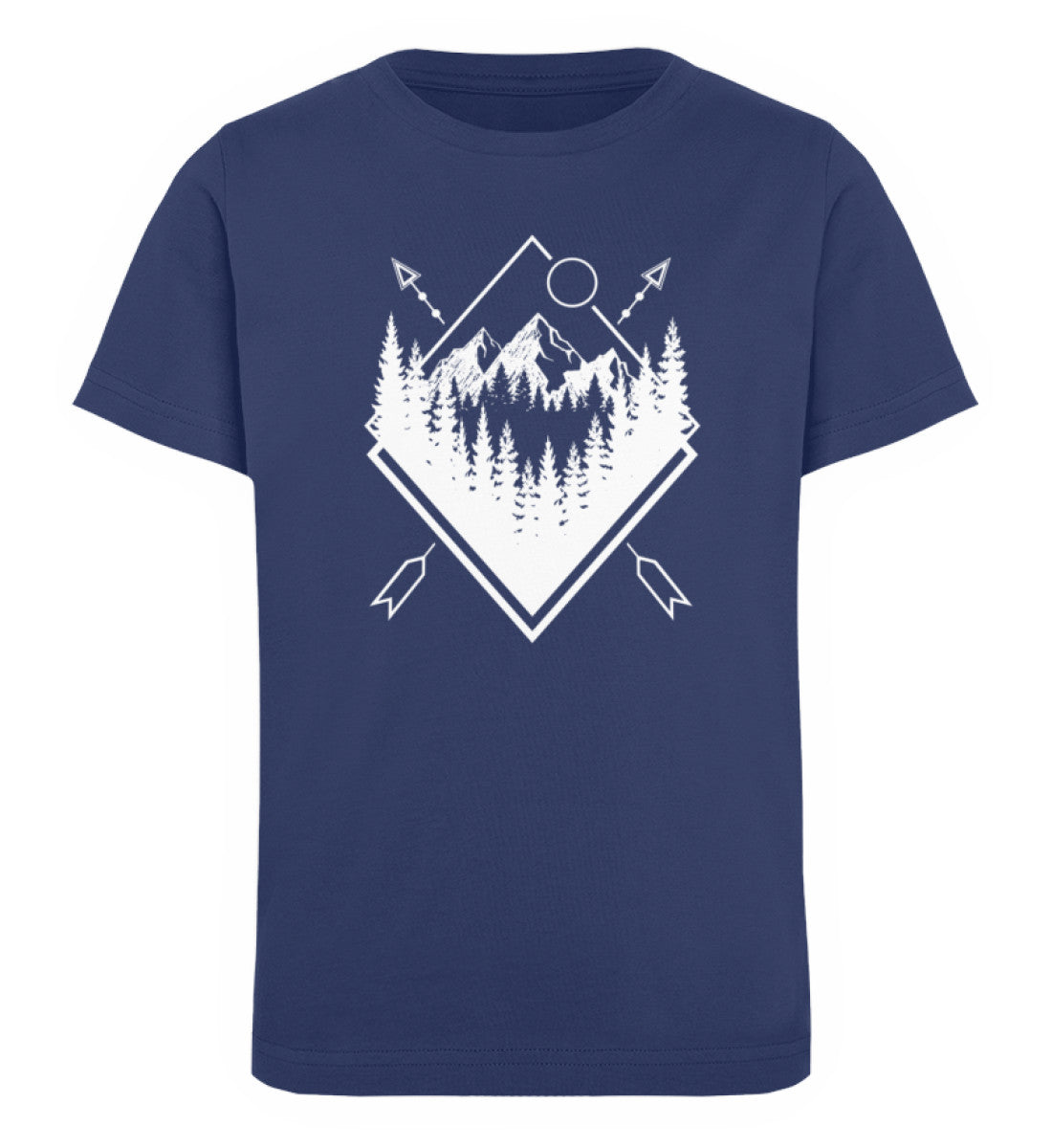 Berglandschaft Geometrisch - Kinder Premium Organic T-Shirt berge Navyblau